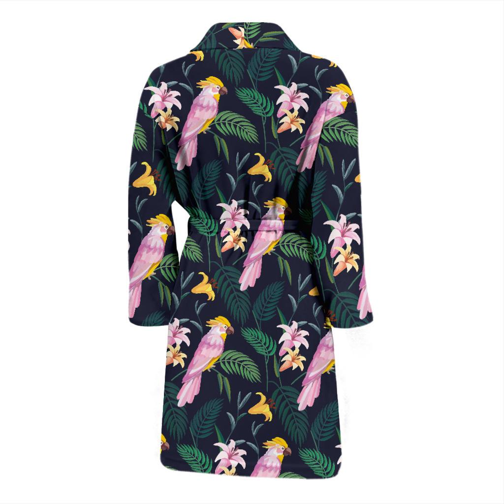 Cockatoo Pattern Print Design 03 Men Bathrobe-JORJUNE.COM