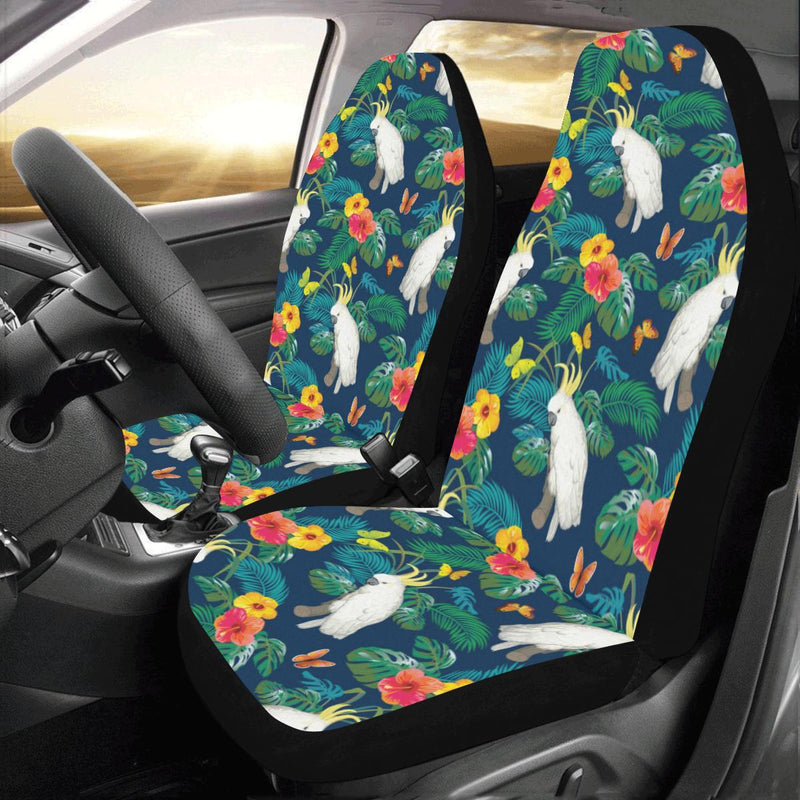 Cockatoo Tropical Pattern Print Design 02 Car Seat Covers (Set of 2)-JORJUNE.COM