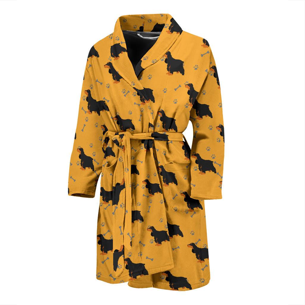 Cocker Pattern Print Design 01 Men Bathrobe-JORJUNE.COM