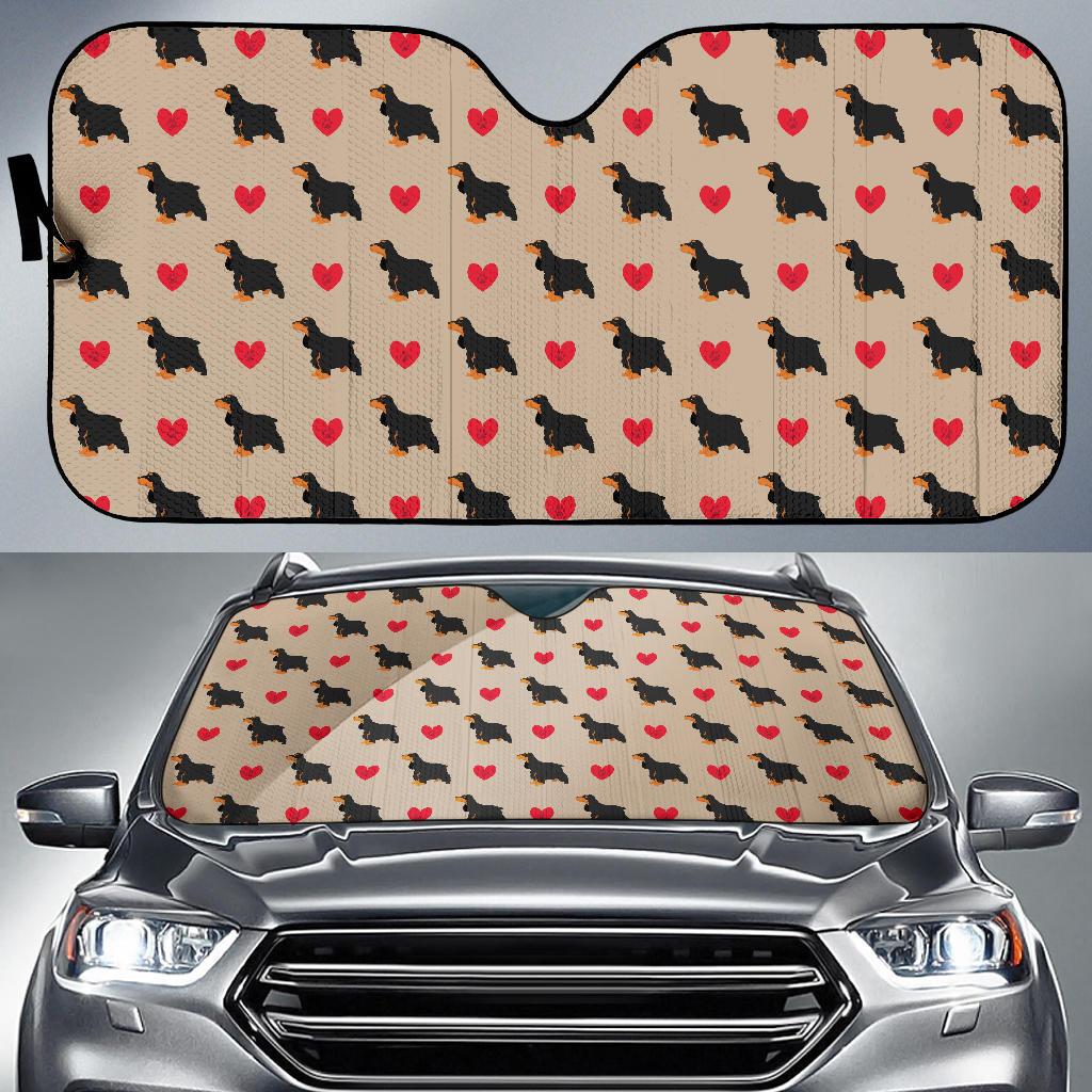 Cocker Pattern Print Design 02 Car Sun Shade-JORJUNE.COM