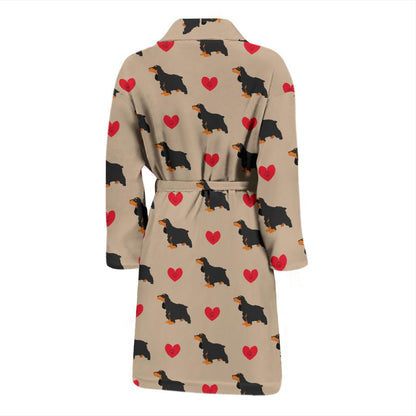 Cocker Pattern Print Design 02 Men Bathrobe-JORJUNE.COM