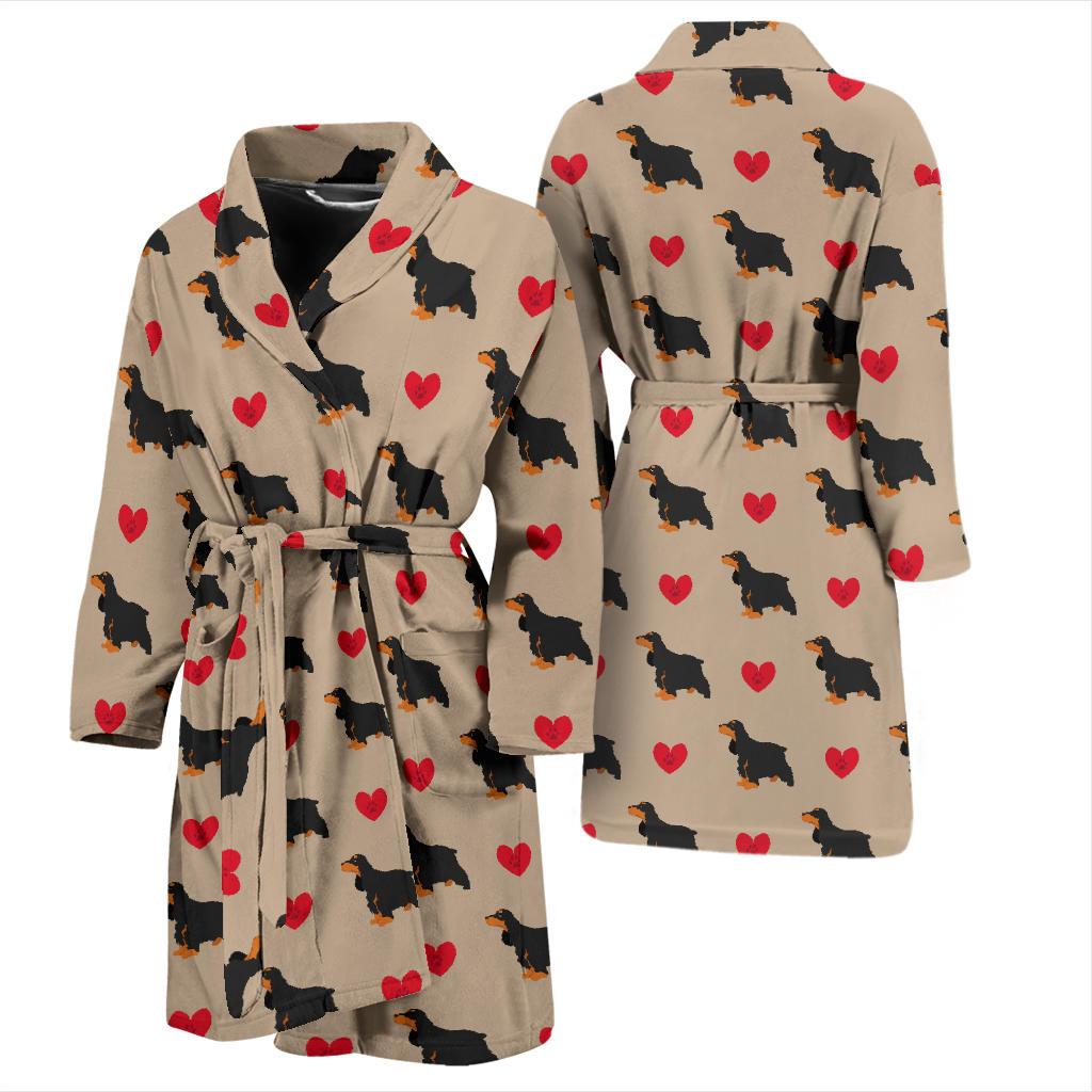 Cocker Pattern Print Design 02 Men Bathrobe-JORJUNE.COM