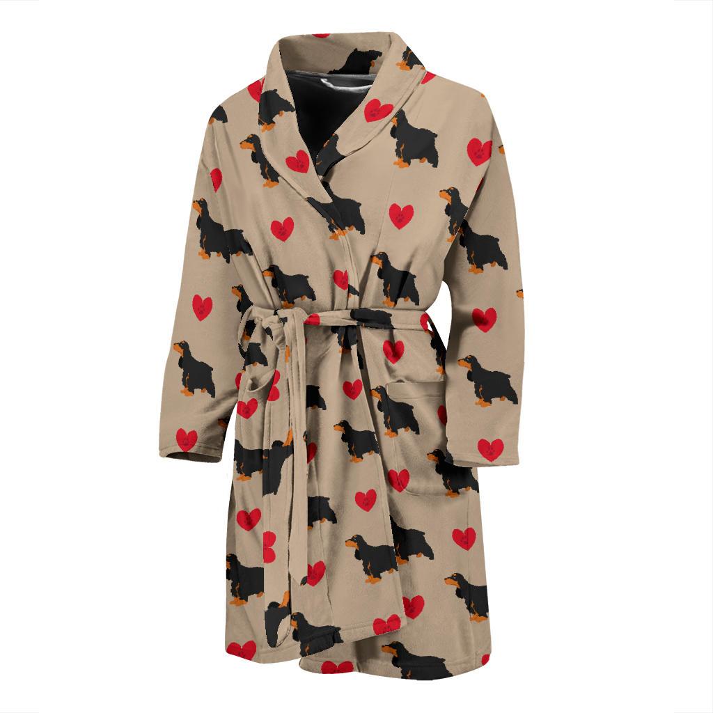 Cocker Pattern Print Design 02 Men Bathrobe-JORJUNE.COM