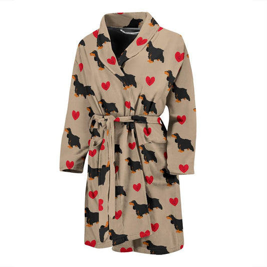 Cocker Pattern Print Design 02 Men Bathrobe-JORJUNE.COM