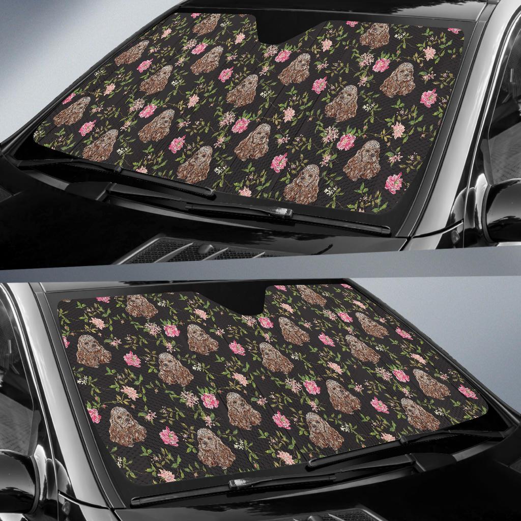 Cocker Pattern Print Design 03 Car Sun Shade-JORJUNE.COM