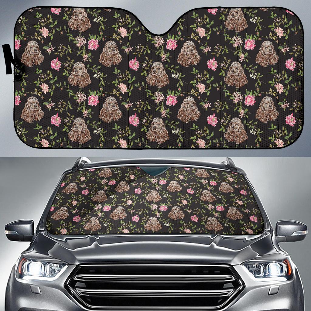 Cocker Pattern Print Design 03 Car Sun Shade-JORJUNE.COM