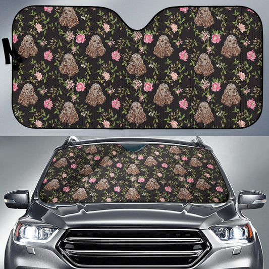 Cocker Pattern Print Design 03 Car Sun Shade-JORJUNE.COM