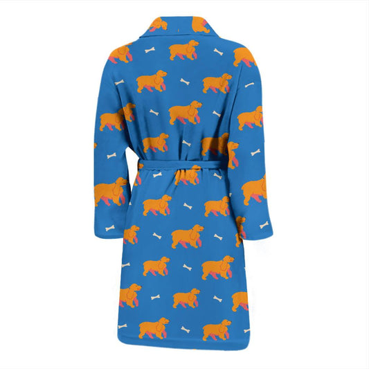 Cocker Pattern Print Design 04 Men Bathrobe-JORJUNE.COM