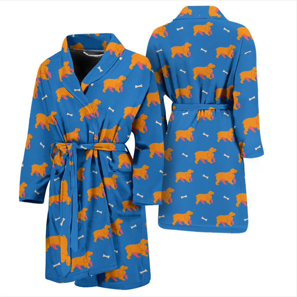 Cocker Pattern Print Design 04 Men Bathrobe-JORJUNE.COM