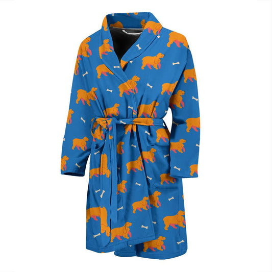 Cocker Pattern Print Design 04 Men Bathrobe-JORJUNE.COM