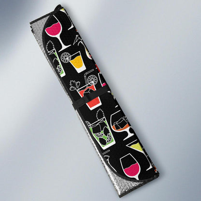 Cocktail Pattern Print Design 01 Car Sun Shade-JORJUNE.COM