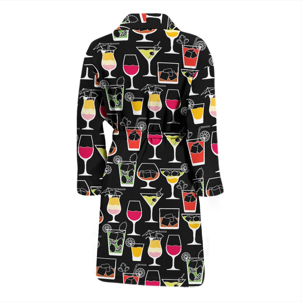 Cocktail Pattern Print Design 01 Men Bathrobe-JORJUNE.COM