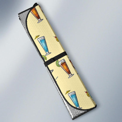 Cocktail Pattern Print Design 02 Car Sun Shade-JORJUNE.COM