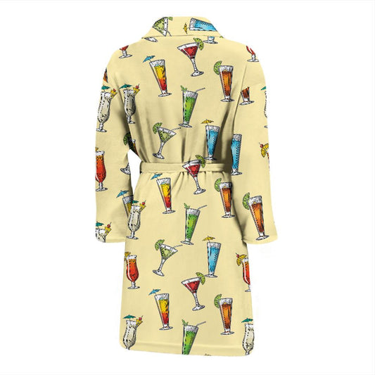 Cocktail Pattern Print Design 02 Men Bathrobe-JORJUNE.COM