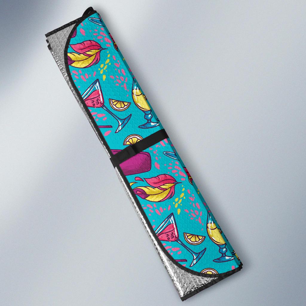 Cocktail Pattern Print Design 03 Car Sun Shade-JORJUNE.COM