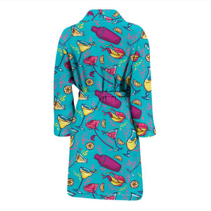 Cocktail Pattern Print Design 03 Men Bathrobe-JORJUNE.COM