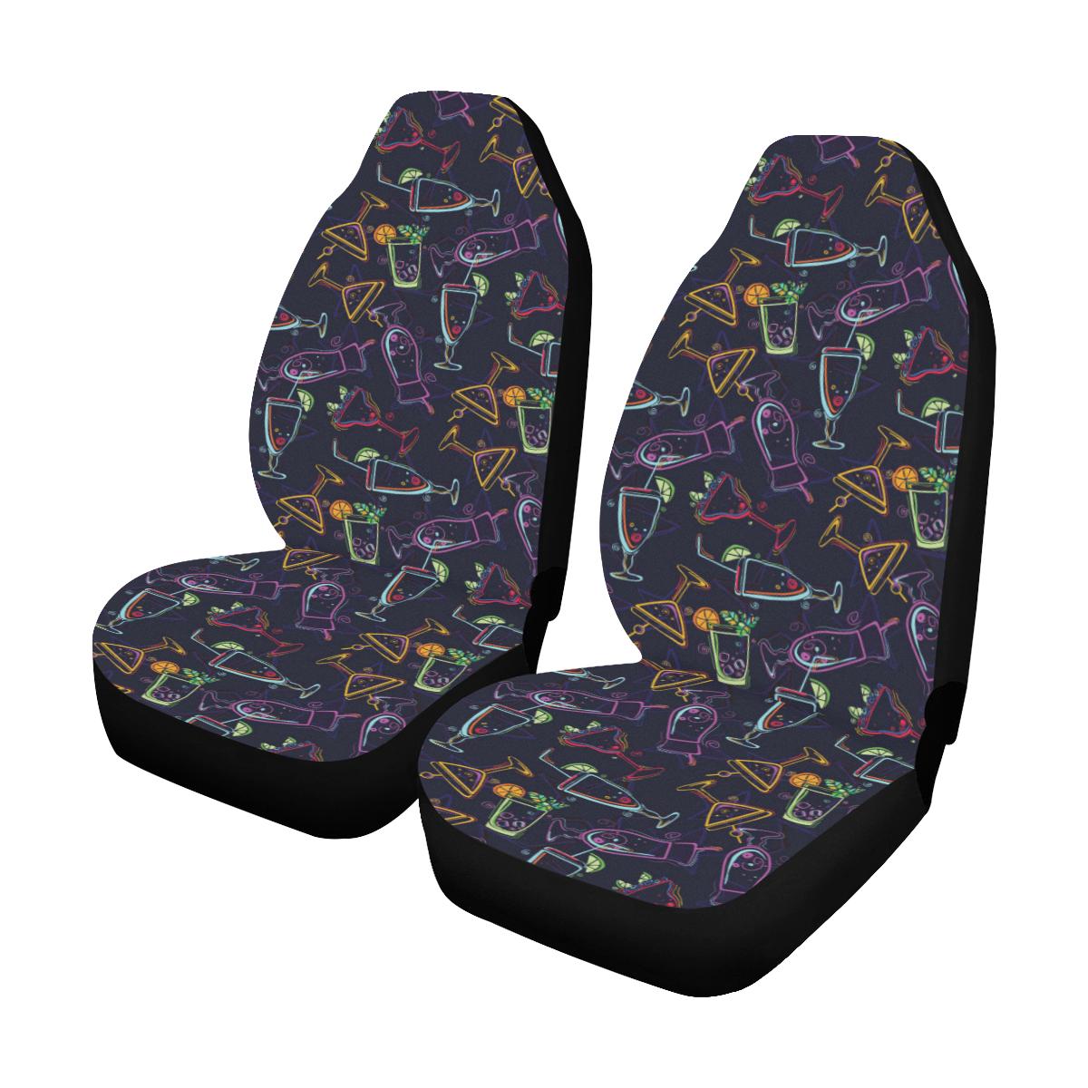 Cocktail Pattern Print Design 04 Car Seat Covers (Set of 2)-JORJUNE.COM