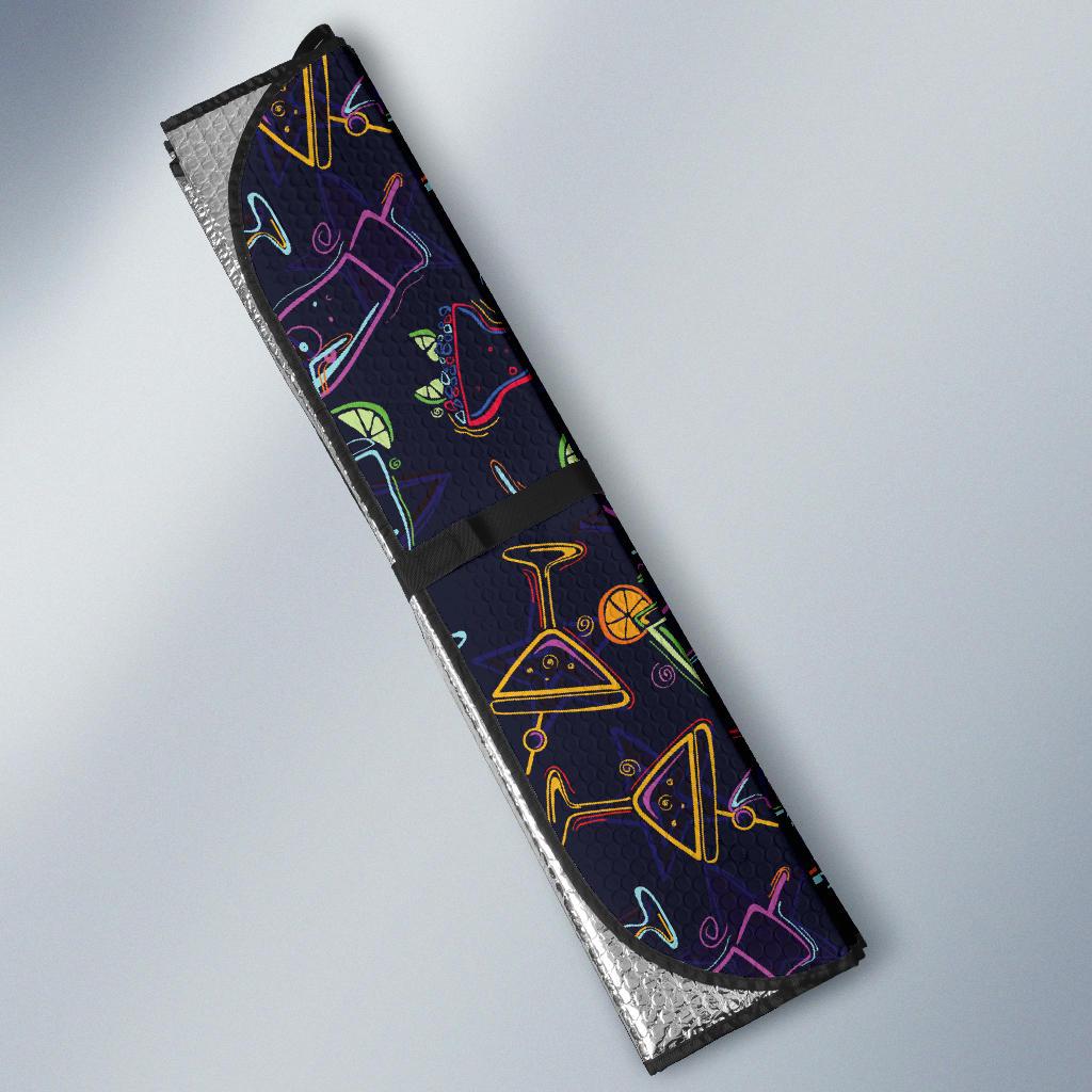 Cocktail Pattern Print Design 04 Car Sun Shade-JORJUNE.COM