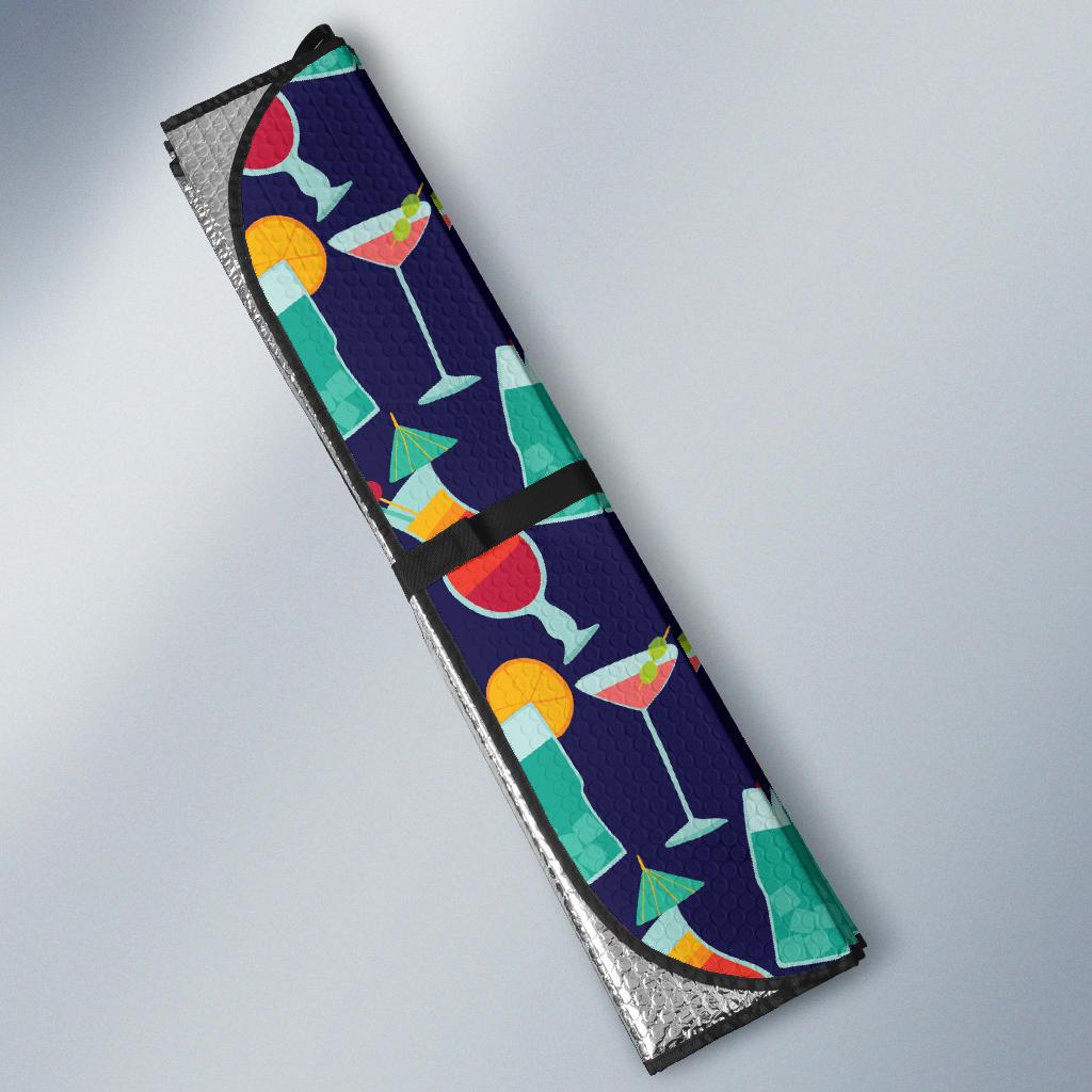 Cocktail Pattern Print Design 06 Car Sun Shade-JORJUNE.COM