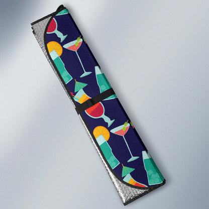 Cocktail Pattern Print Design 06 Car Sun Shade-JORJUNE.COM