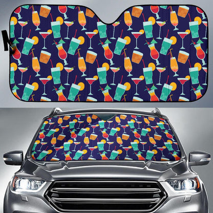 Cocktail Pattern Print Design 06 Car Sun Shade-JORJUNE.COM