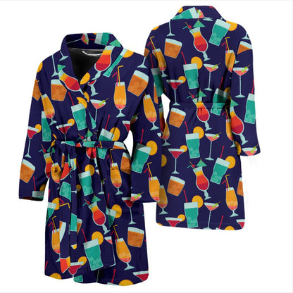 Cocktail Pattern Print Design 06 Men Bathrobe-JORJUNE.COM