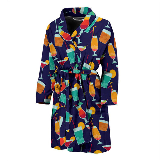 Cocktail Pattern Print Design 06 Men Bathrobe-JORJUNE.COM