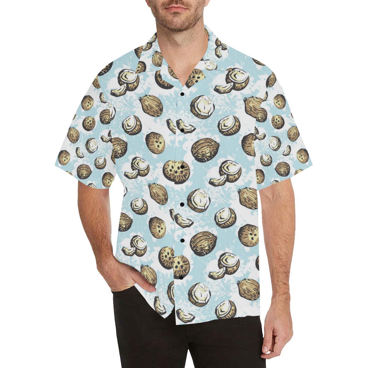 Coconut Pattern Print Design CN01 Men Hawaiian Shirt-JorJune
