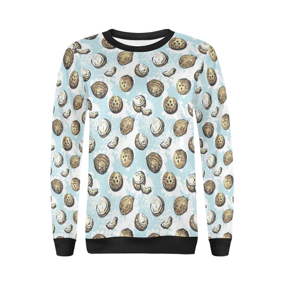 Coconut Pattern Print Design CN01 Women Long Sleeve Sweatshirt-JorJune