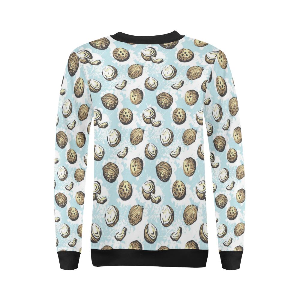 Coconut Pattern Print Design CN01 Women Long Sleeve Sweatshirt-JorJune