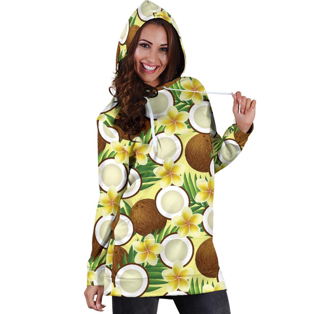 Coconut Pattern Print Design CN02 Women Hoodie Dress