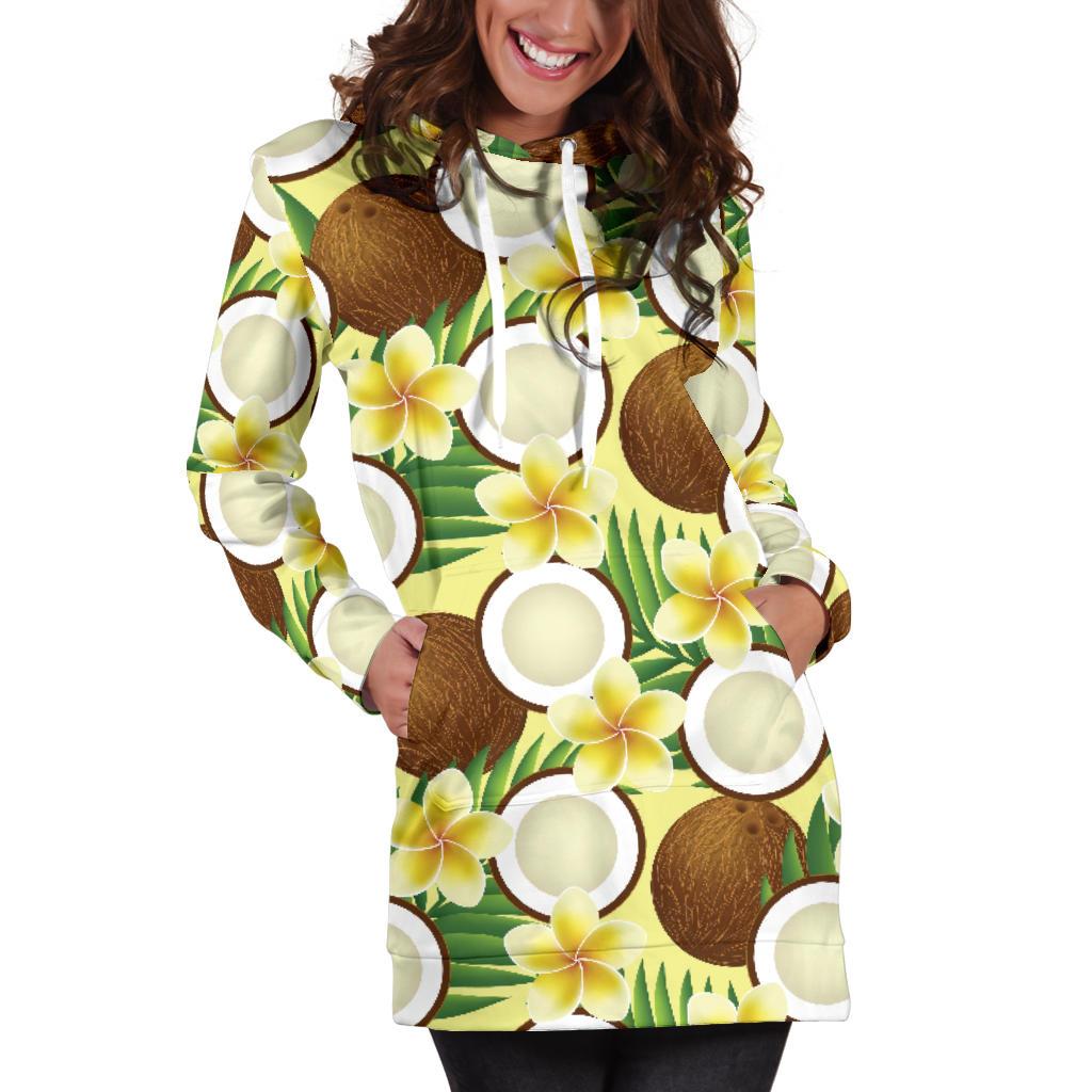 Coconut Pattern Print Design CN02 Women Hoodie Dress