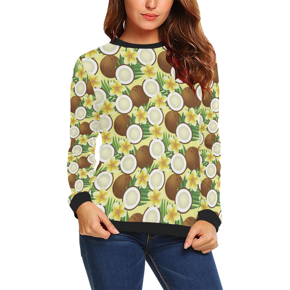 Coconut Pattern Print Design CN02 Women Long Sleeve Sweatshirt-JorJune