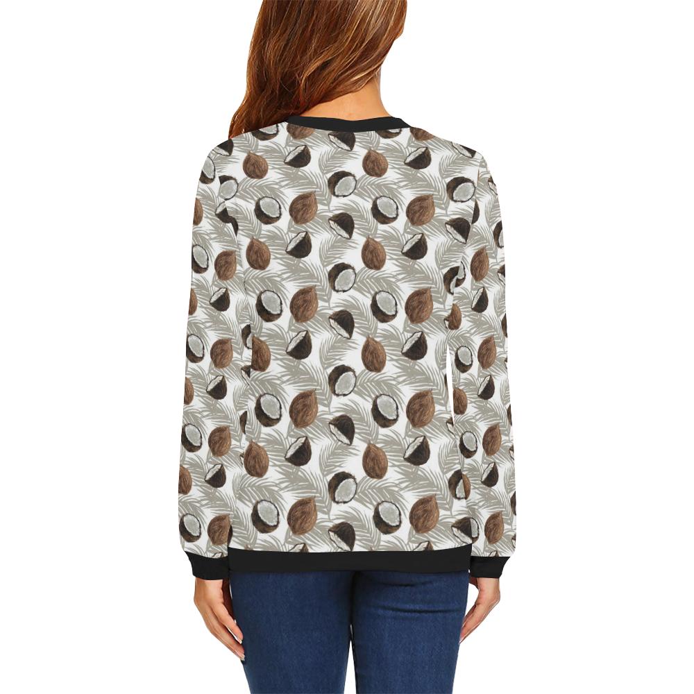 Coconut Pattern Print Design CN03 Women Long Sleeve Sweatshirt-JorJune