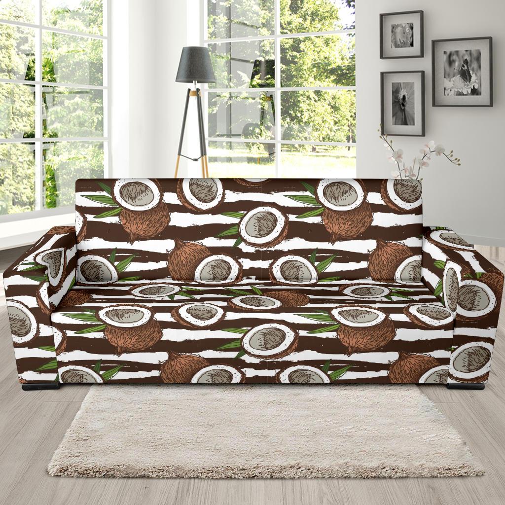Coconut Pattern Print Design CN04 Sofa Slipcover-JORJUNE.COM
