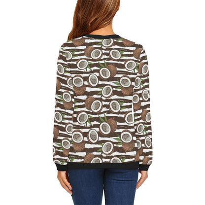 Coconut Pattern Print Design CN04 Women Long Sleeve Sweatshirt-JorJune
