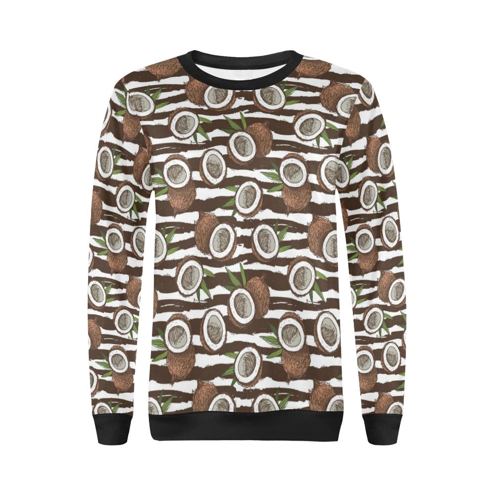 Coconut Pattern Print Design CN04 Women Long Sleeve Sweatshirt-JorJune