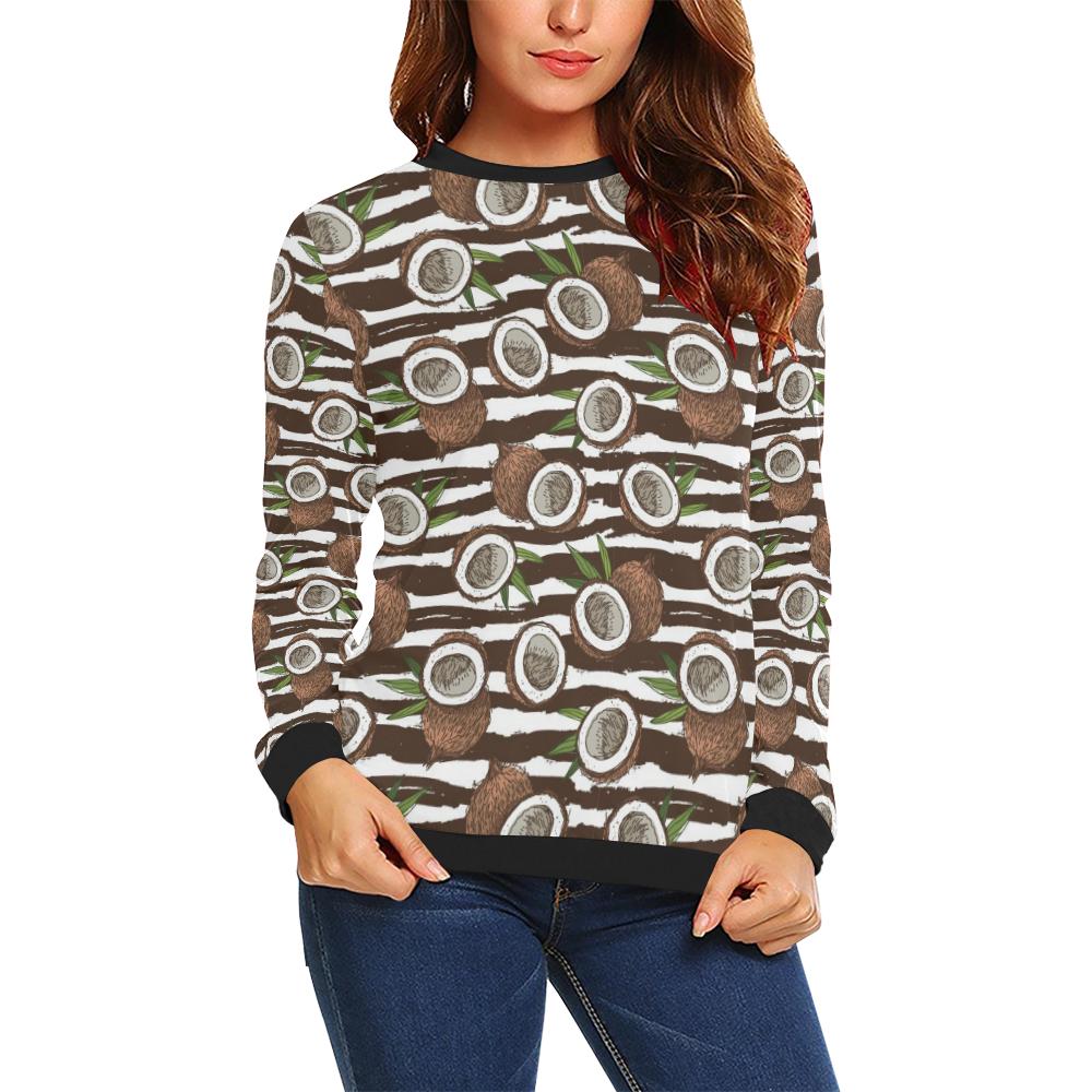 Coconut Pattern Print Design CN04 Women Long Sleeve Sweatshirt-JorJune