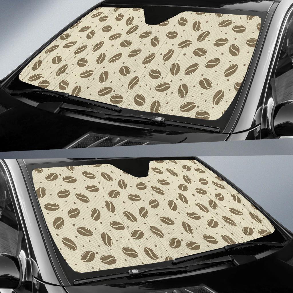 Coffee Pattern Print Design 02 Car Sun Shade-JORJUNE.COM