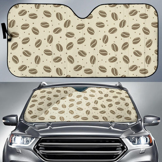 Coffee Pattern Print Design 02 Car Sun Shade-JORJUNE.COM