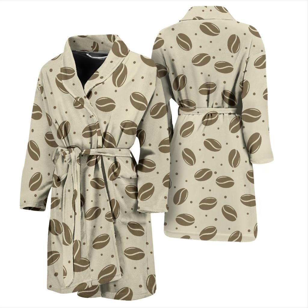 Coffee Pattern Print Design 02 Men Bathrobe-JORJUNE.COM
