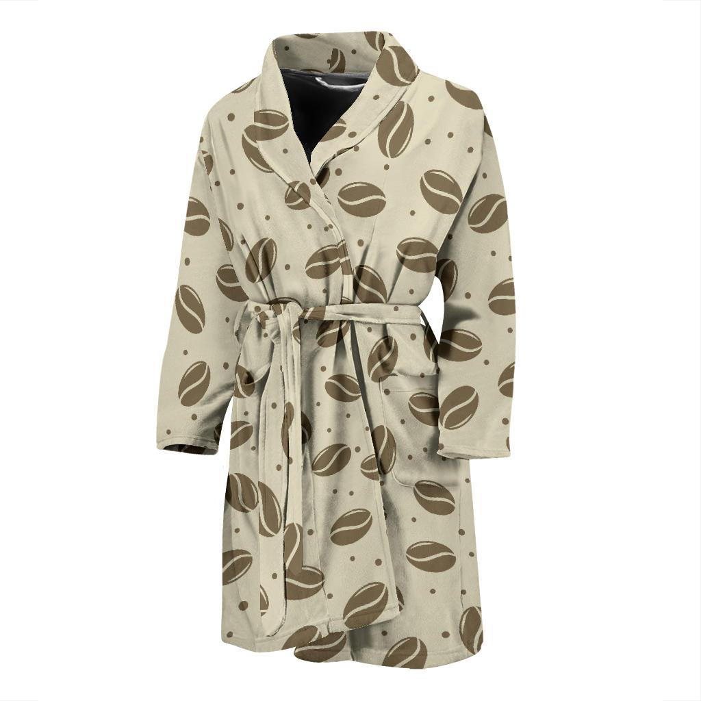 Coffee Pattern Print Design 02 Men Bathrobe-JORJUNE.COM