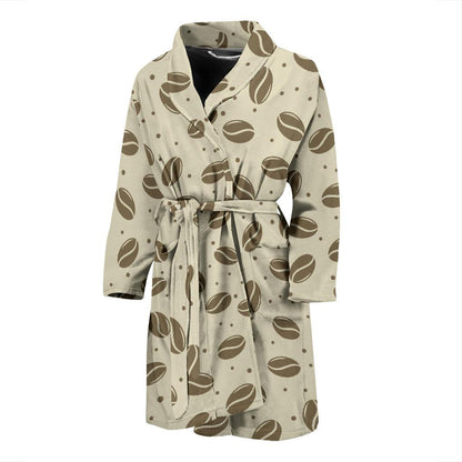 Coffee Pattern Print Design 02 Men Bathrobe-JORJUNE.COM