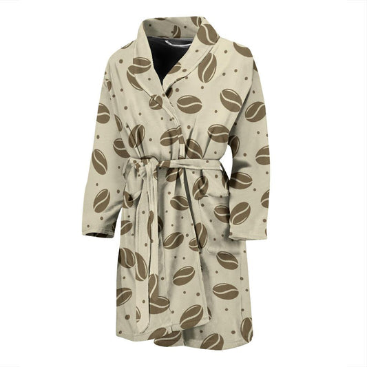 Coffee Pattern Print Design 02 Men Bathrobe-JORJUNE.COM