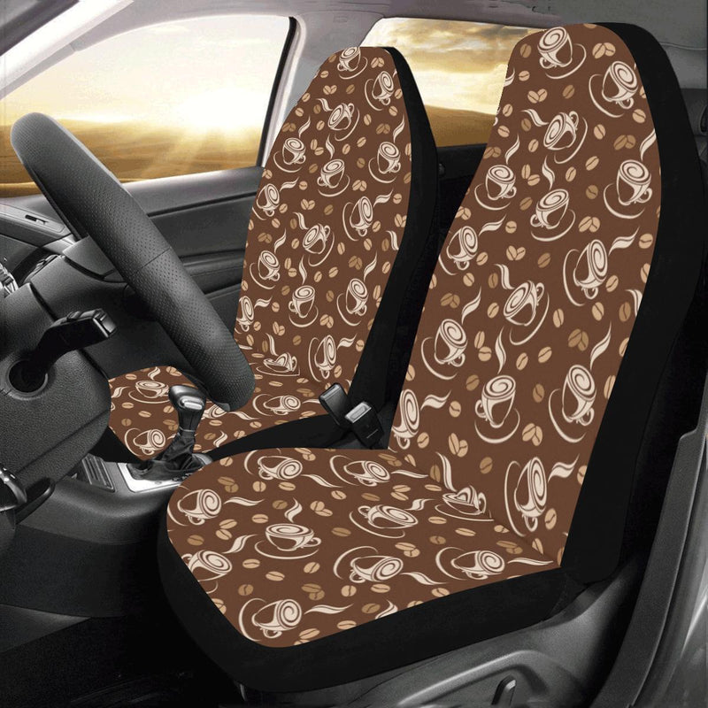 Coffee Pattern Print Design 03 Car Seat Covers (Set of 2)-JORJUNE.COM