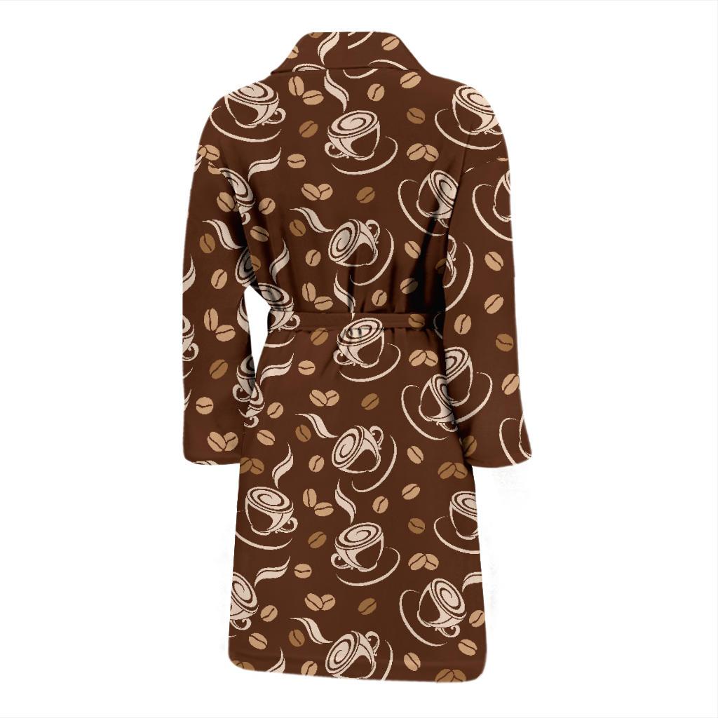 Coffee Pattern Print Design 03 Men Bathrobe-JORJUNE.COM