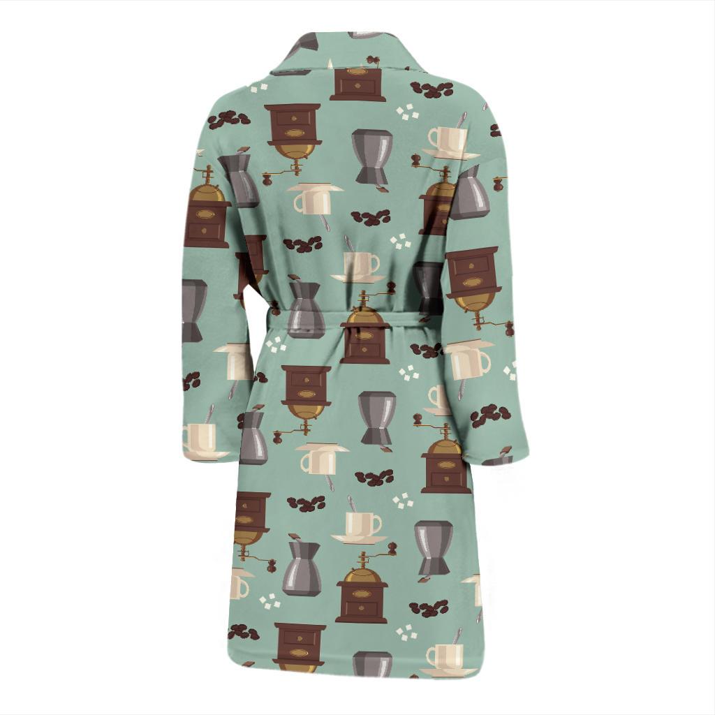 Coffee Pattern Print Design 04 Men Bathrobe-JORJUNE.COM