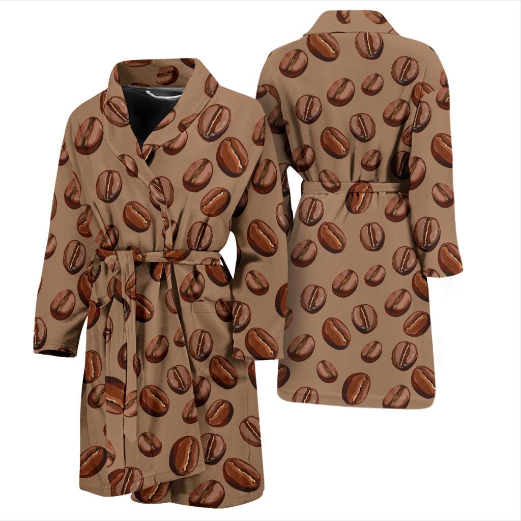 Coffee Pattern Print Design 07 Men Bathrobe-JORJUNE.COM