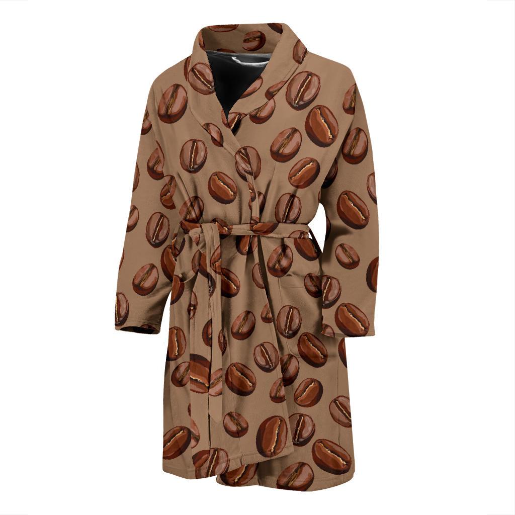 Coffee Pattern Print Design 07 Men Bathrobe-JORJUNE.COM
