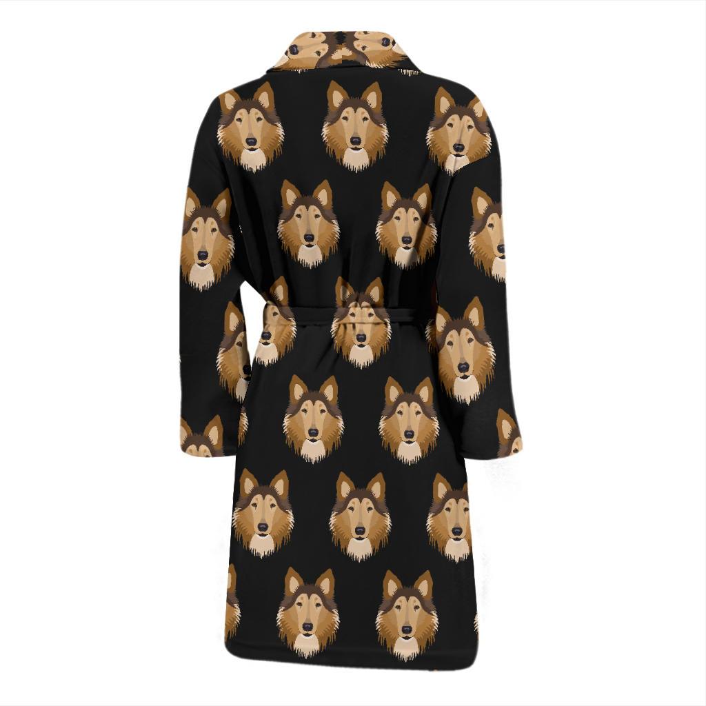 Collies Pattern Print Design 01 Men Bathrobe-JORJUNE.COM